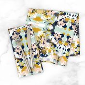 sloane abstract navy blue mint peach girls fabric abstract nursery painterly girls design