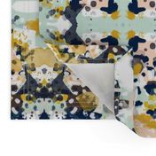 sloane abstract navy blue mint peach girls fabric abstract nursery painterly girls design