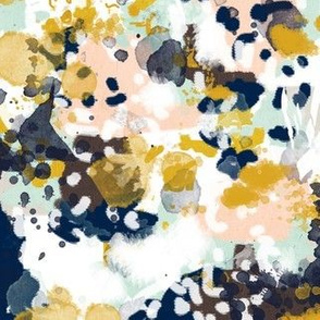 sloane abstract navy blue mint peach girls fabric abstract nursery painterly girls design