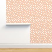 peach dots painted dots fabric dot fabric peach dot