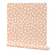 peach dots painted dots fabric dot fabric peach dot