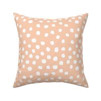 peach dots painted dots fabric dot fabric peach dot