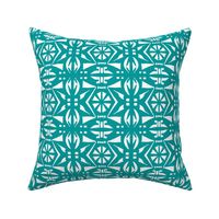 DECO PARTY PRINT  Turquoise and White 