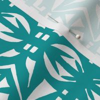 DECO PARTY PRINT  Turquoise and White 