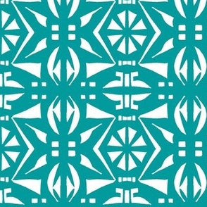 DECO PARTY PRINT  Turquoise and White 