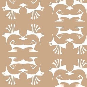 ISLAND TRIBAL PRINT 2 - Pony Tan and White 