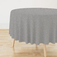 chalk polkadots - pale peach on grey