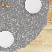 chalk polkadots - pale peach on grey