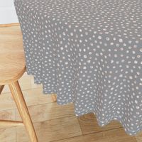 chalk polkadots - pale peach on grey