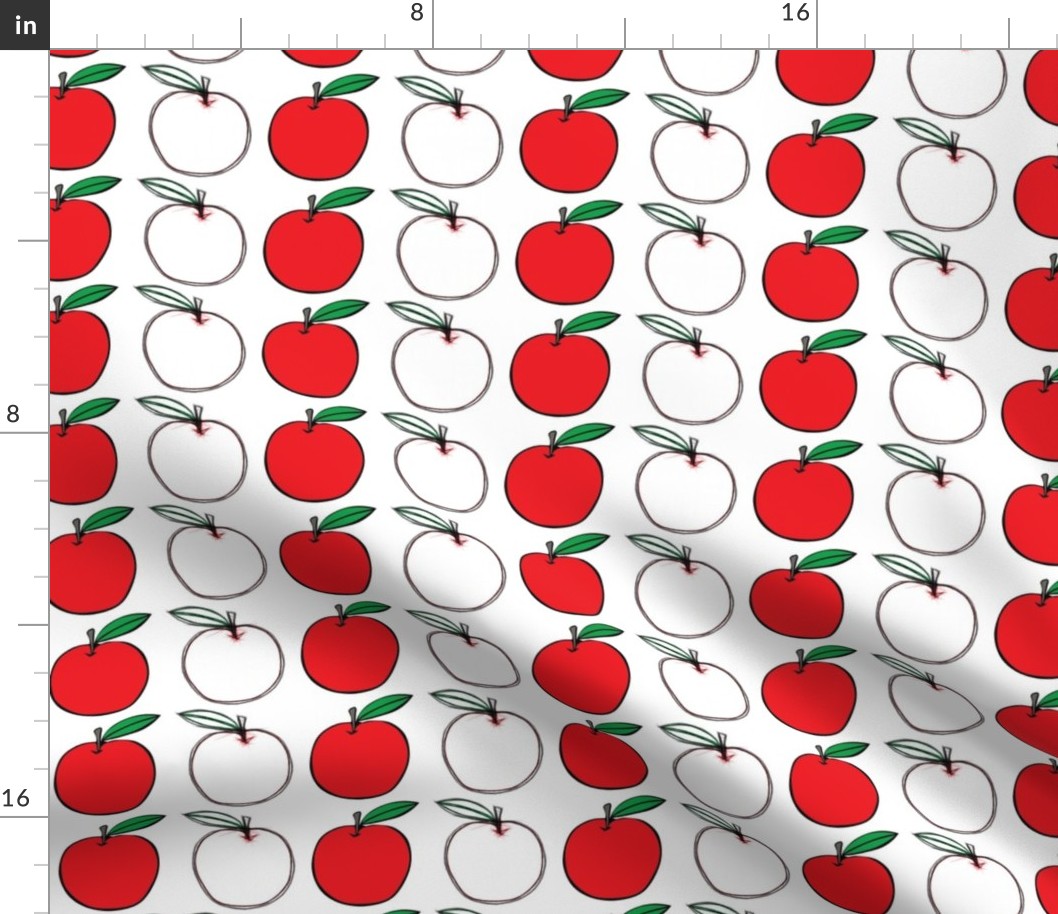 Apple Stripes - red and white 