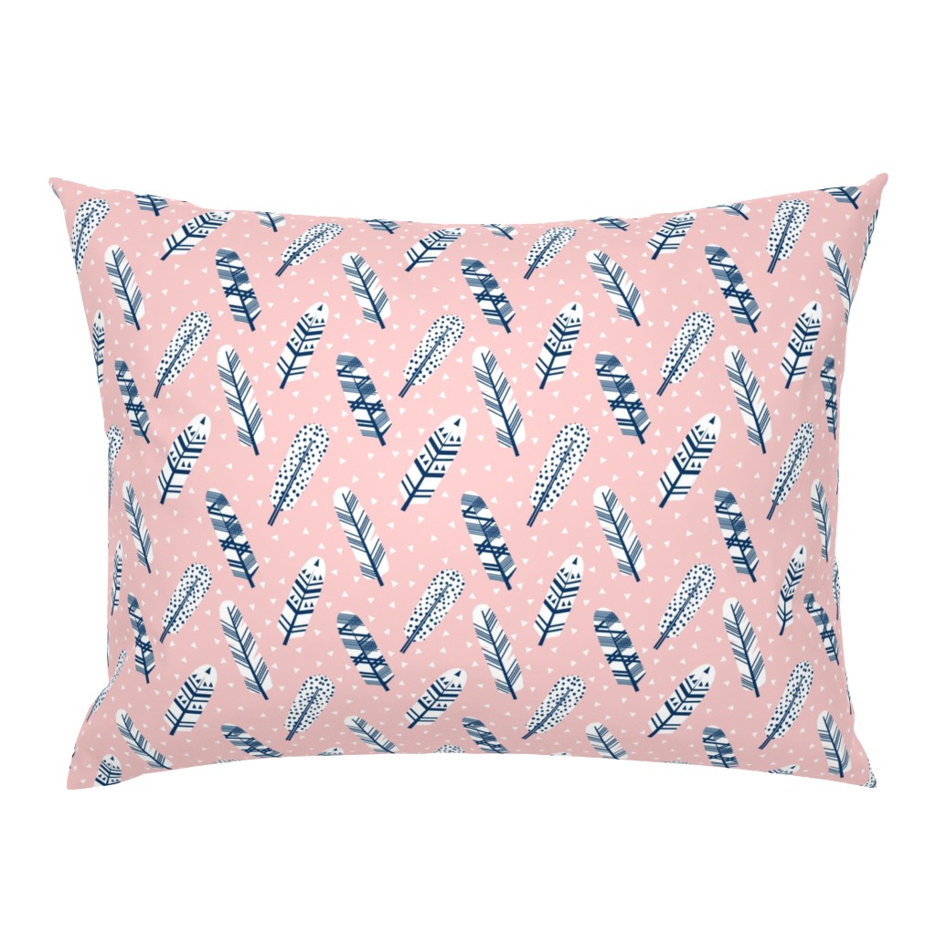 feathers feather pink and navy navy fabric girls nursery baby fabric