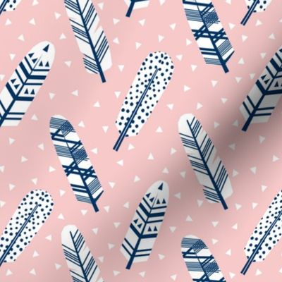 feathers feather pink and navy navy fabric girls nursery baby fabric