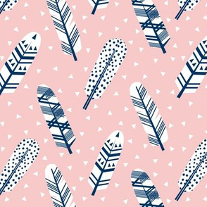 feathers feather pink and navy navy fabric girls nursery baby fabric