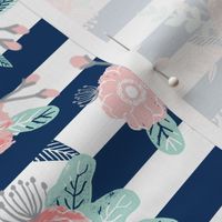 florals navy stripe girls baby girl fabric cute baby fabric baby nursery girls fabric