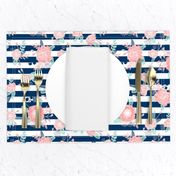 florals navy stripe girls baby girl fabric cute baby fabric baby nursery girls fabric