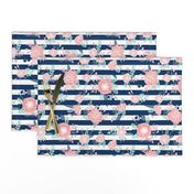 florals navy stripe girls baby girl fabric cute baby fabric baby nursery girls fabric