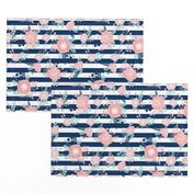 florals navy stripe girls baby girl fabric cute baby fabric baby nursery girls fabric