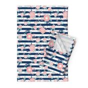 florals navy stripe girls baby girl fabric cute baby fabric baby nursery girls fabric