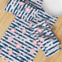 florals navy stripe girls baby girl fabric cute baby fabric baby nursery girls fabric