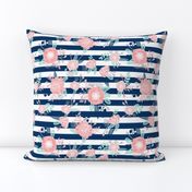 florals navy stripe girls baby girl fabric cute baby fabric baby nursery girls fabric