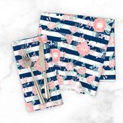 florals navy stripe girls baby girl fabric cute baby fabric baby nursery girls fabric