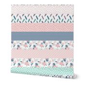 stripes cheater quilt feather quilt girls fabric cute girls navy blue fabrics cheater quilt