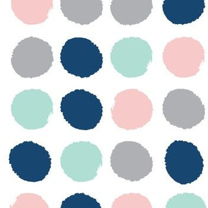 painted jumbo dots navy and mint pink dots cute girls baby girl nursery baby