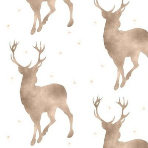 Buck in tan watercolor with stars - baby boy woodland nursery