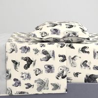 Rooster Strut Cream Black Toile