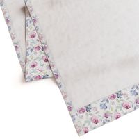 Watercolour Florals Vintage Faded Style on White MEDIUM