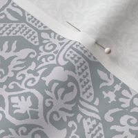 crowning damask stencil gray