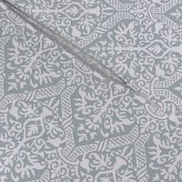 crowning damask stencil gray