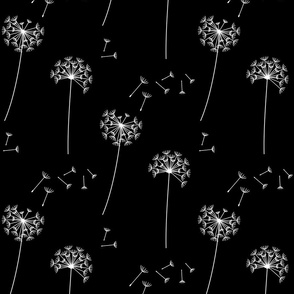 dandelions {1} black and white reversed