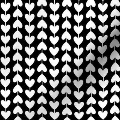 black + white vine hearts reversed