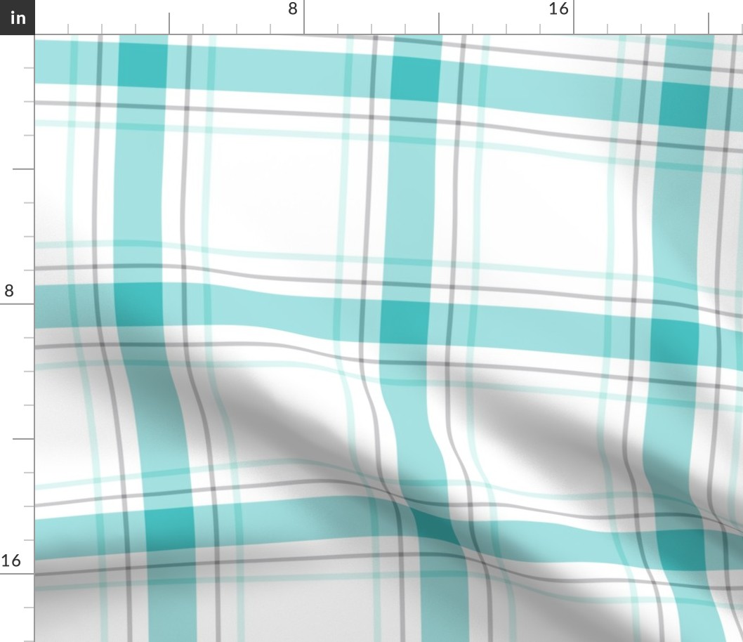 teal + grey plaid 1 XL