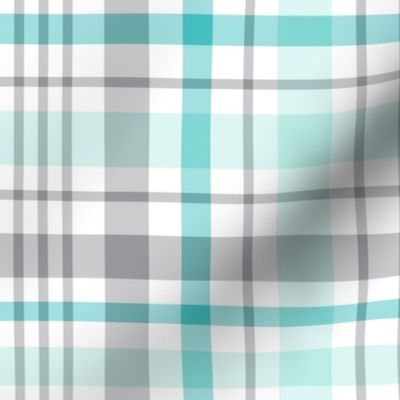 teal + grey plaid 2 XL