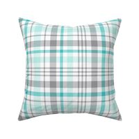 teal + grey plaid 2 XL