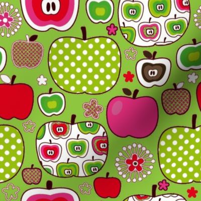 Retro Apples-green