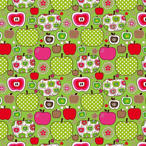Retro Apples-green
