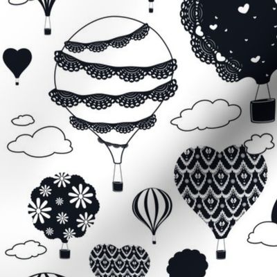 Doily Balloons (Black and White)