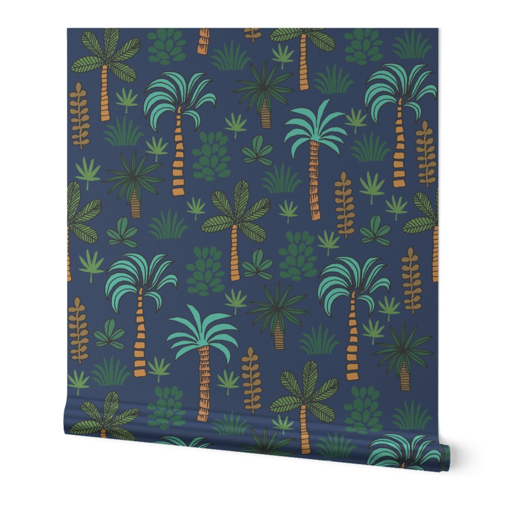 palm tree // palms tree palm fabric palms tropical design tropical plants andrea lauren fabric plants fabric