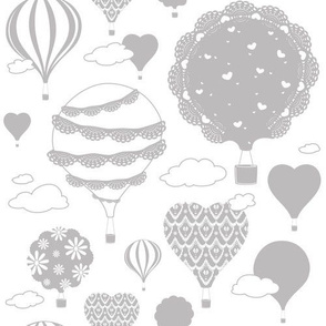 Doily Balloons (Gray and White)