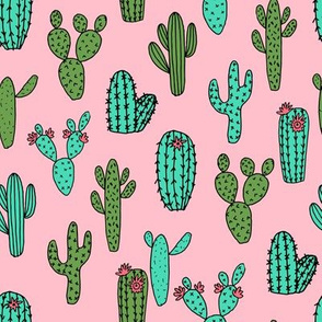 cactus // flowers cacti cactus flowers fabric pink and green fabric andrea lauren fabric andrea lauren design fabrics