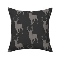 Buck in grey on charcoal - woodland