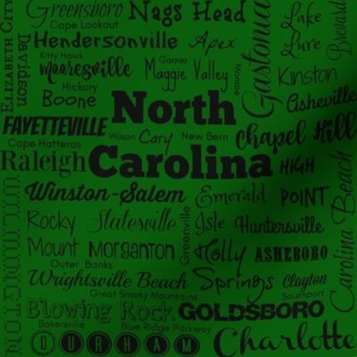 Cities of North Carolina, green