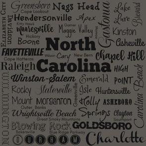 Cities of North Carolina, taupe gray