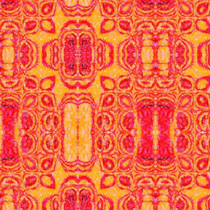 Summer Abstract of Red and Golds by Cindy Wilson