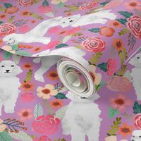 poodle white purple cute florals flowers best poodle dog fabric cute poodles fabric white standard poodle purple dog fabric