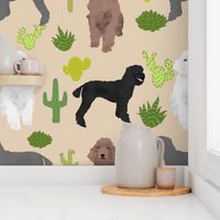 poodles cactus tan cute neutral fabric for dog lovers dog owners cactus cacti trendy fabric poodles poodle design cute poodle fabrics