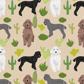 poodles cactus tan cute neutral fabric for dog lovers dog owners cactus cacti trendy fabric poodles poodle design cute poodle fabrics